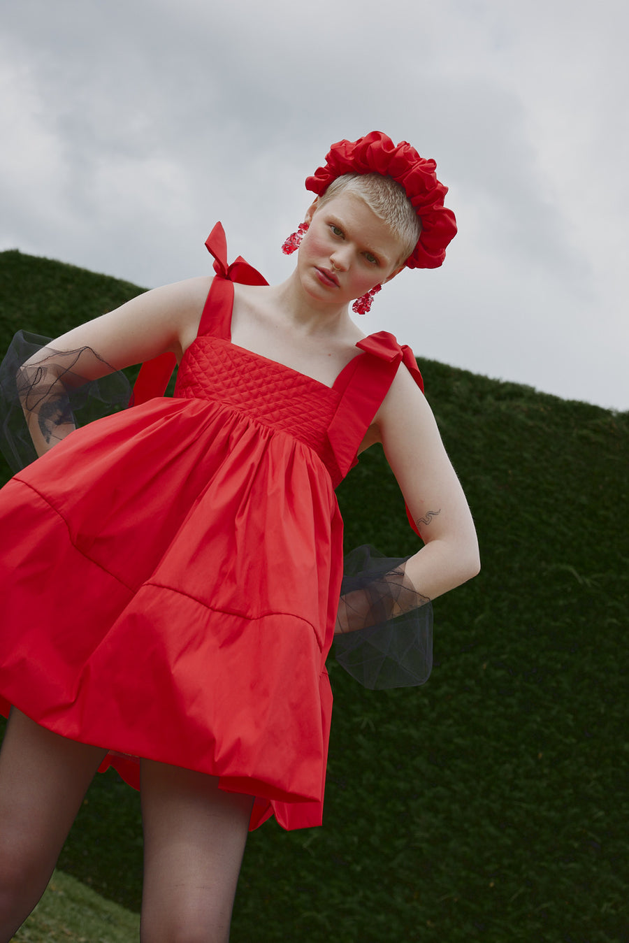 Spring Summer Campaign by House of Campbell featuring Dolly Mini Dress in Red.