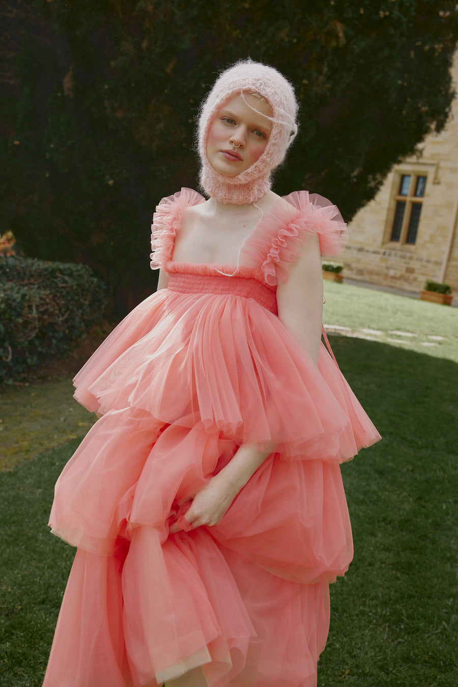 The Mariposa Tulle Tiered Midi dress Australian Made by House of Campbell.