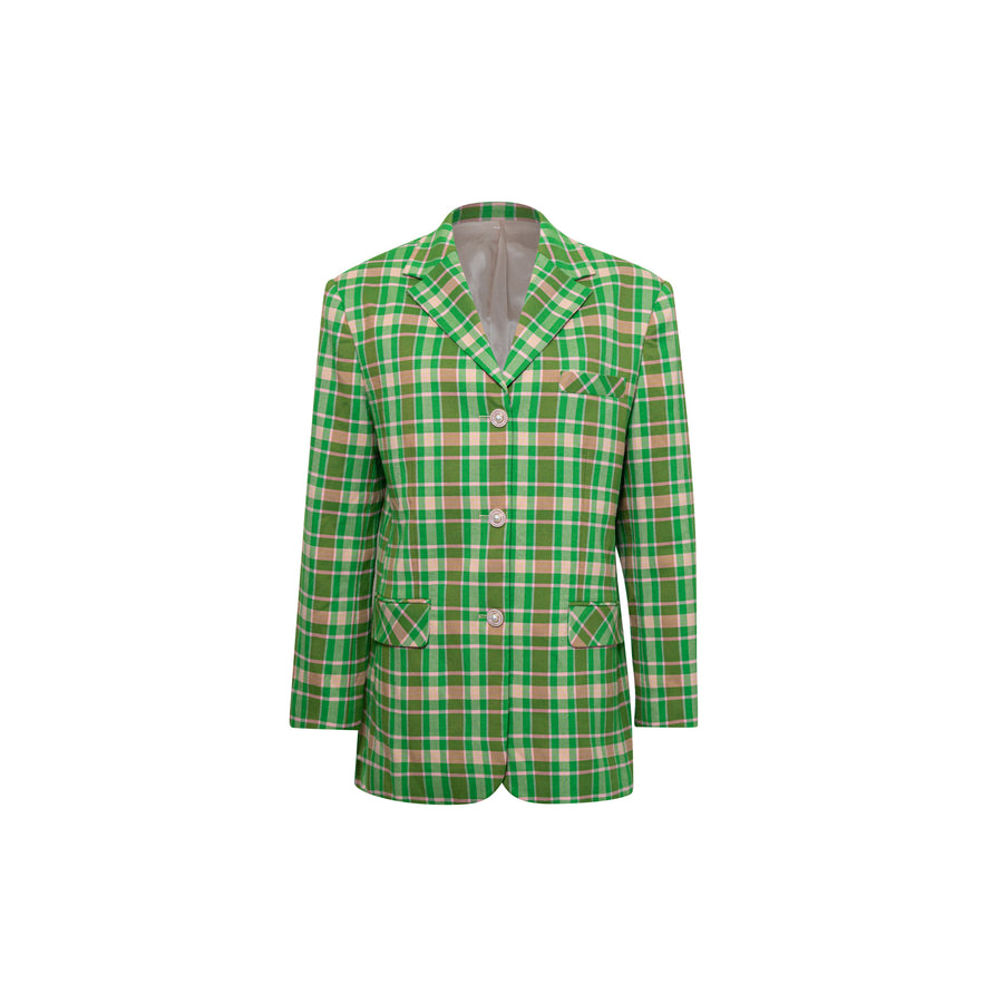 The Verdant Tailored Jacket in Apple Green by House of Campbell.