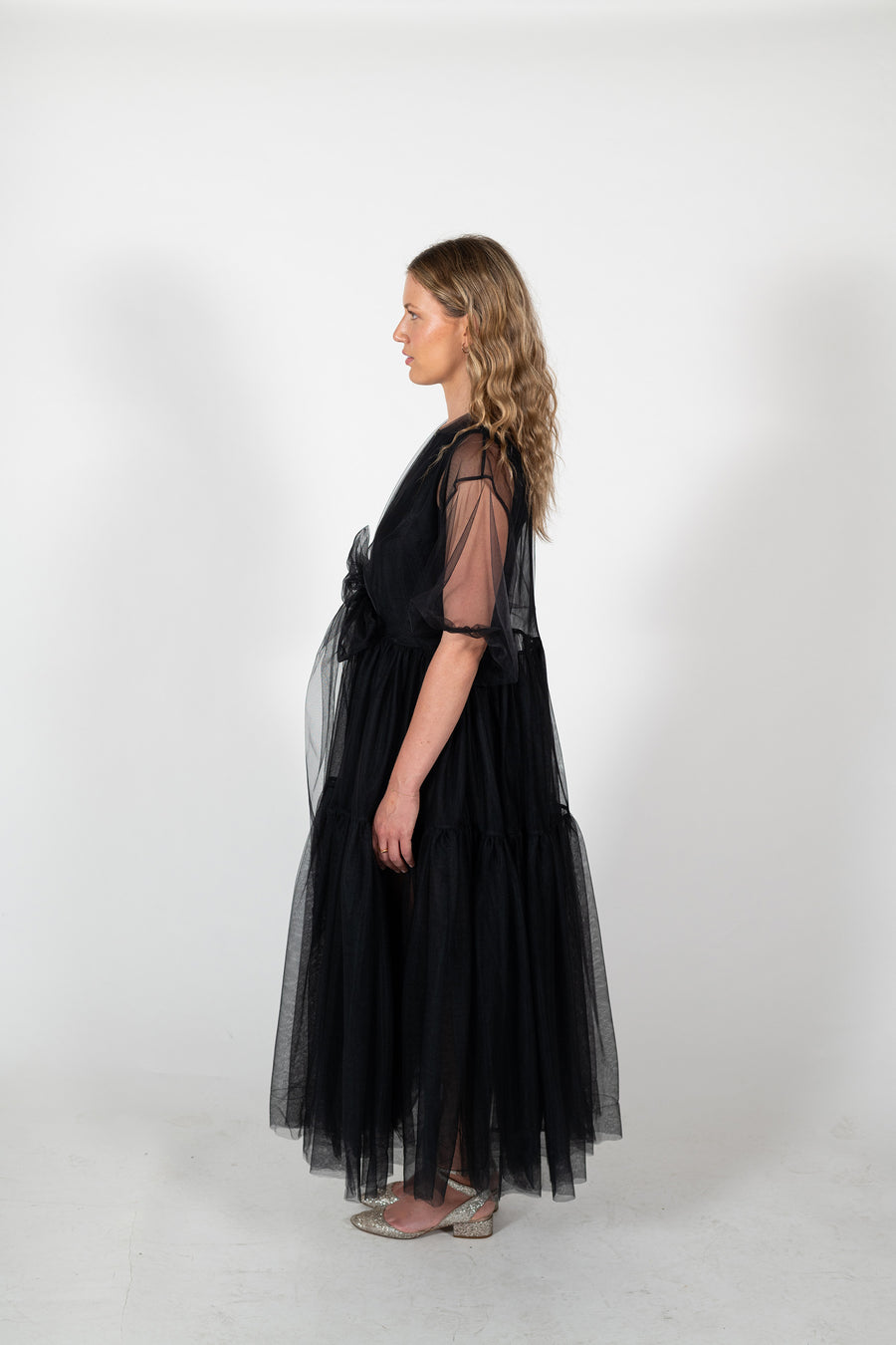 Side view of the iconic Reverie Tulle Dress by House of Campbell.