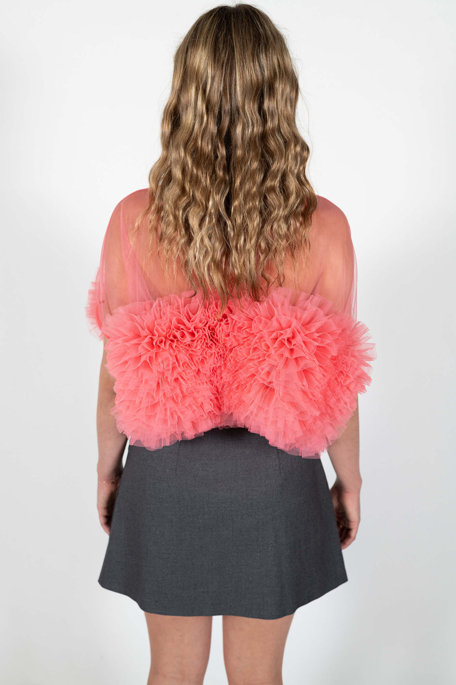 Back view of the party tulle Camille Top by House of Campbell.