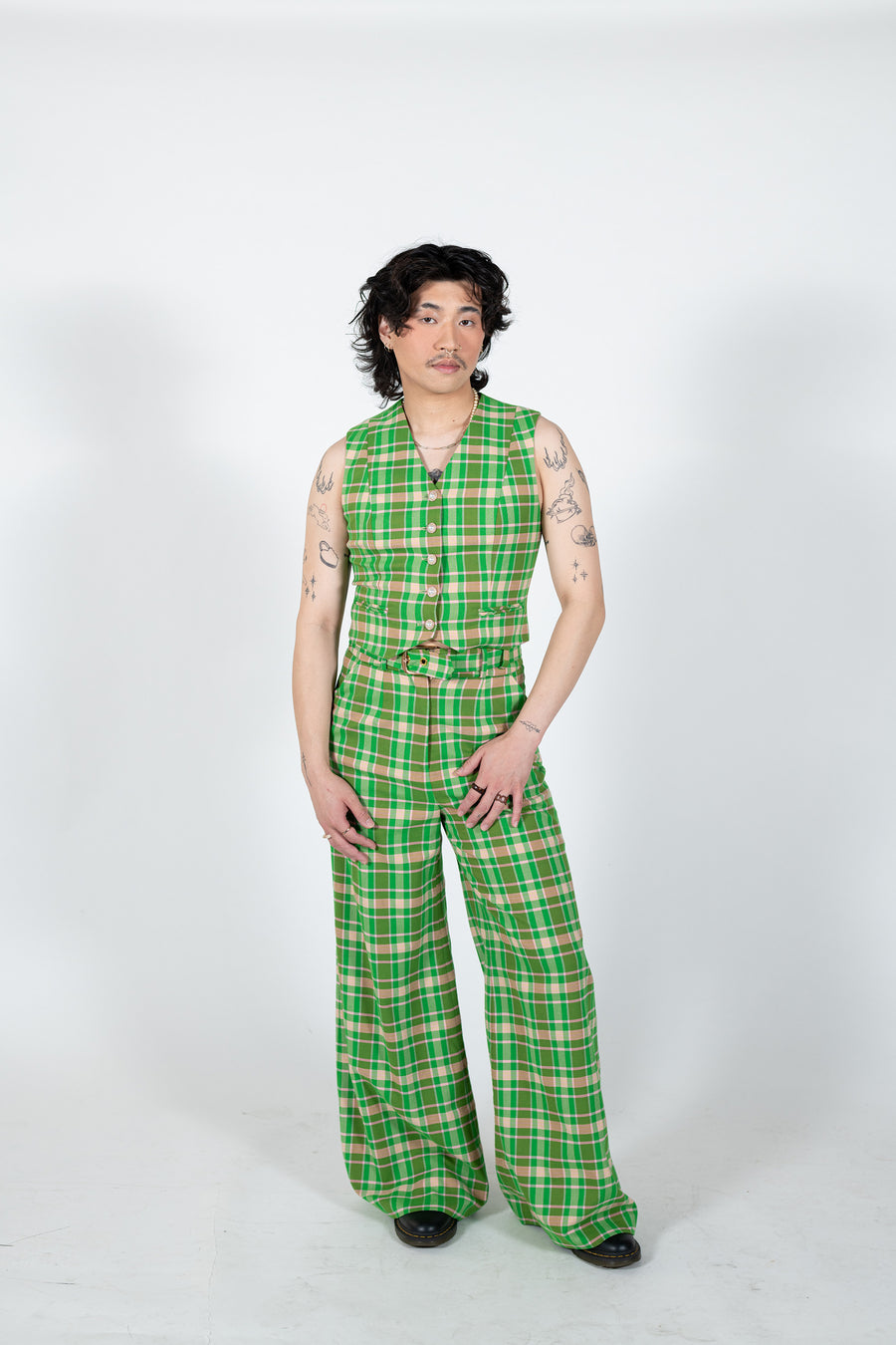 Front view of the Verdant Wide Leg Trouser by Australian designer label House of Campbell.